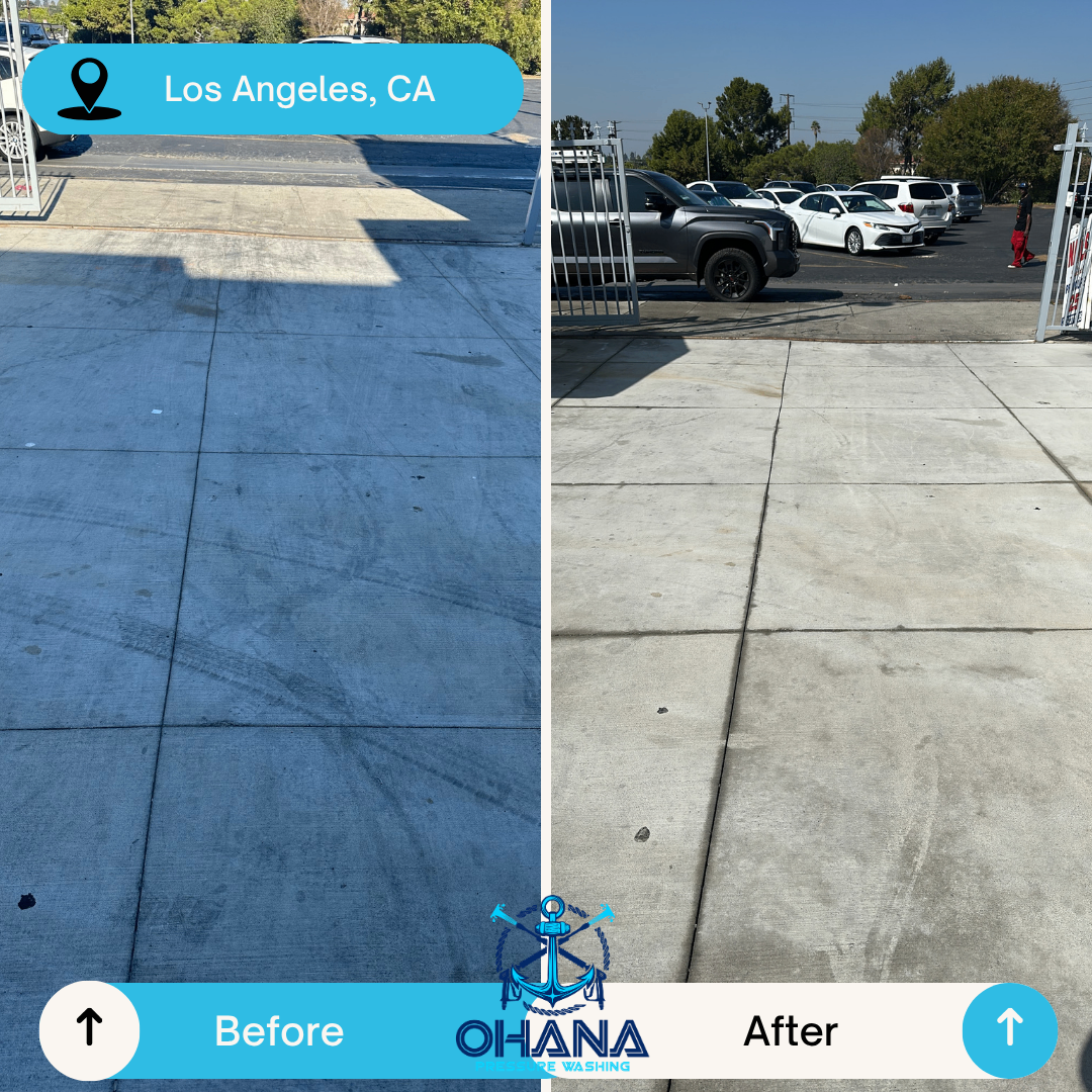 Drive lane pressure washing in Los Angeles